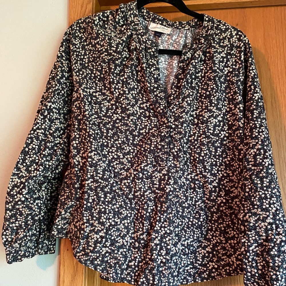 Dark floral long sleeve top size large